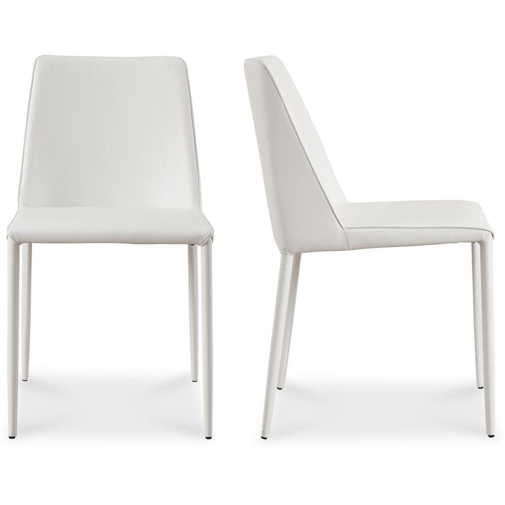 Nora Dining Chair White Vegan Leather-Set Of Two