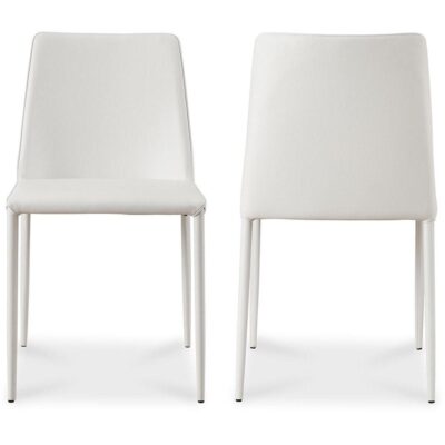 Nora Dining Chair White Vegan Leather-Set Of Two YM-1004-18 YM 1004 18 82