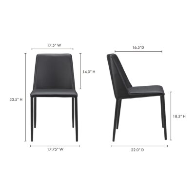 Nora Pu Dining Chair Black (Set of 2) YM-1004-29 YM 1004 29 70