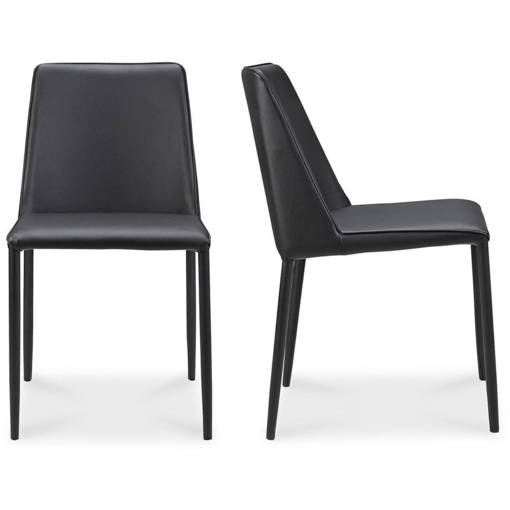 Nora Pu Dining Chair Black (Set of 2)