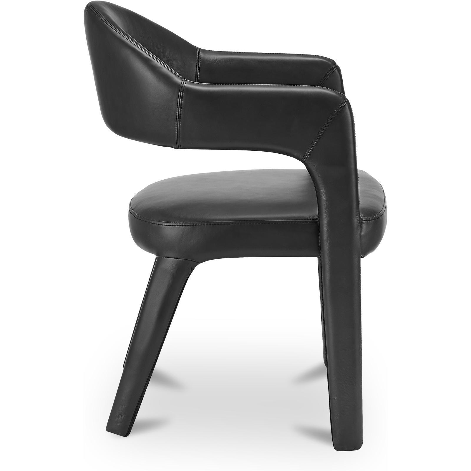 Martens Dining Chair Black Leather 4 Martens Dining Chair Black Leather - Image 4