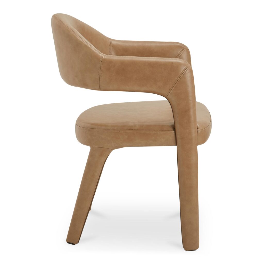 Martens Dining Chair Brown Leather - Image 3