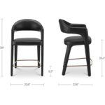 Martens Counter Stool Black Leather YM-1010-02 YM 1010 02 70 dim