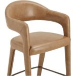 Martens Counter Stool Brown Leather YM-1010-03 YM 1010 03 Martens closeup shadsilo