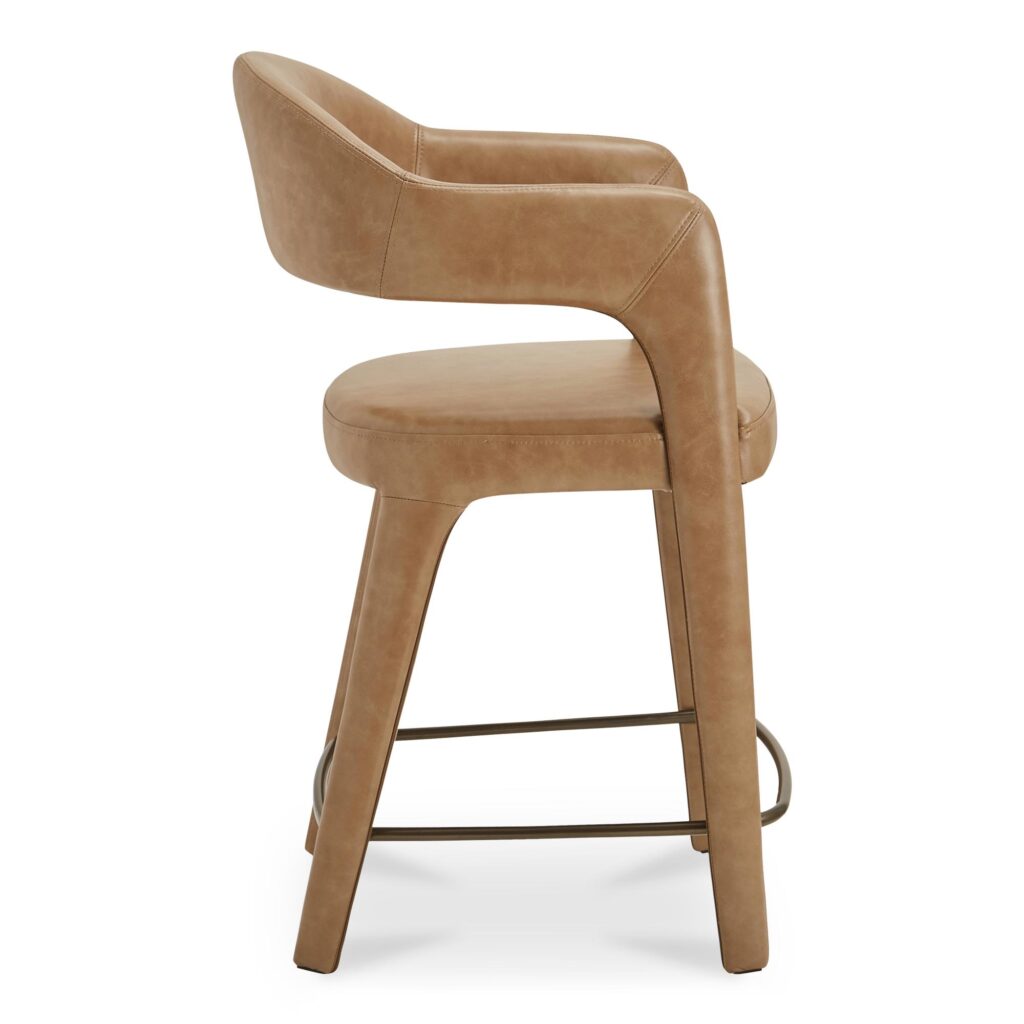 Martens Counter Stool Brown Leather - Image 3