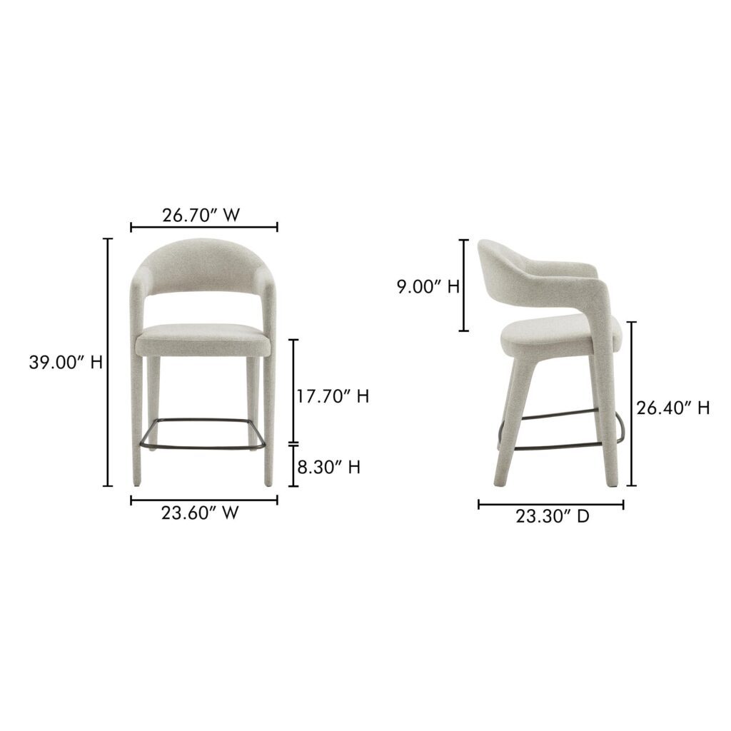 Martens Counter Stool Beige - Image 7