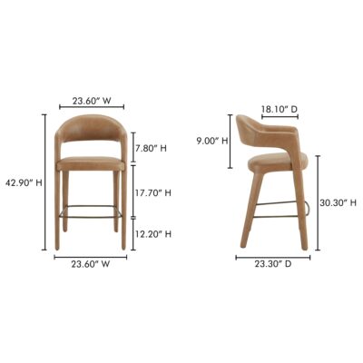 Martens Bar Stool Brown Leather YM-1011-03 YM 1011 03 70