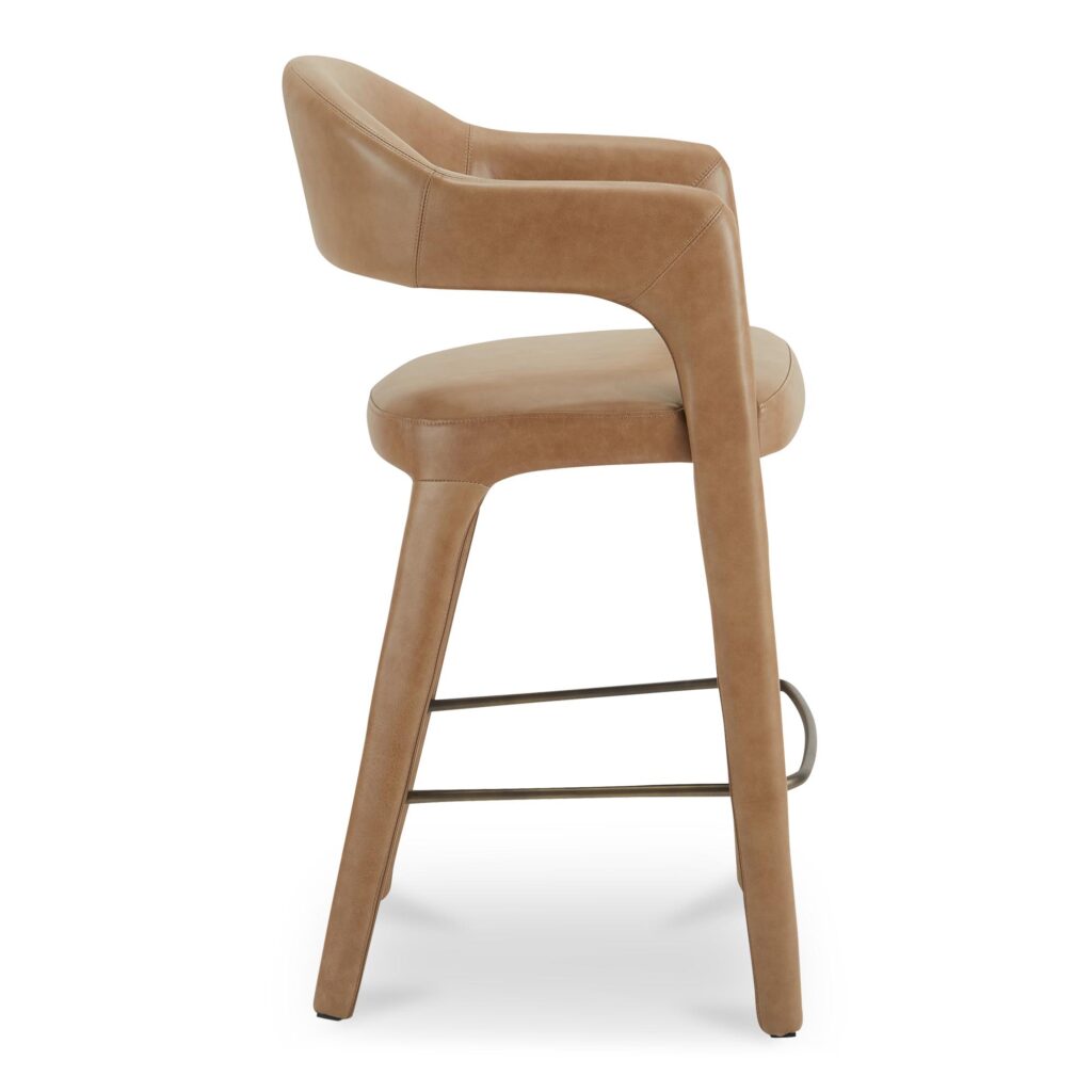 Martens Bar Stool Brown Leather - Image 3