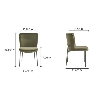 Early Dining Chair Faux Green Mohair-Set Of Two YM-1012-27 YM 1012 27 70