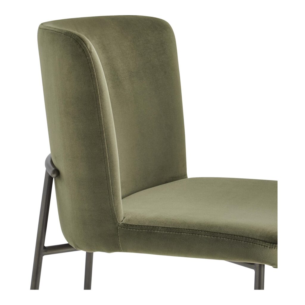 Early Dining Chair Faux Green Mohair-Set Of Two - Image 5