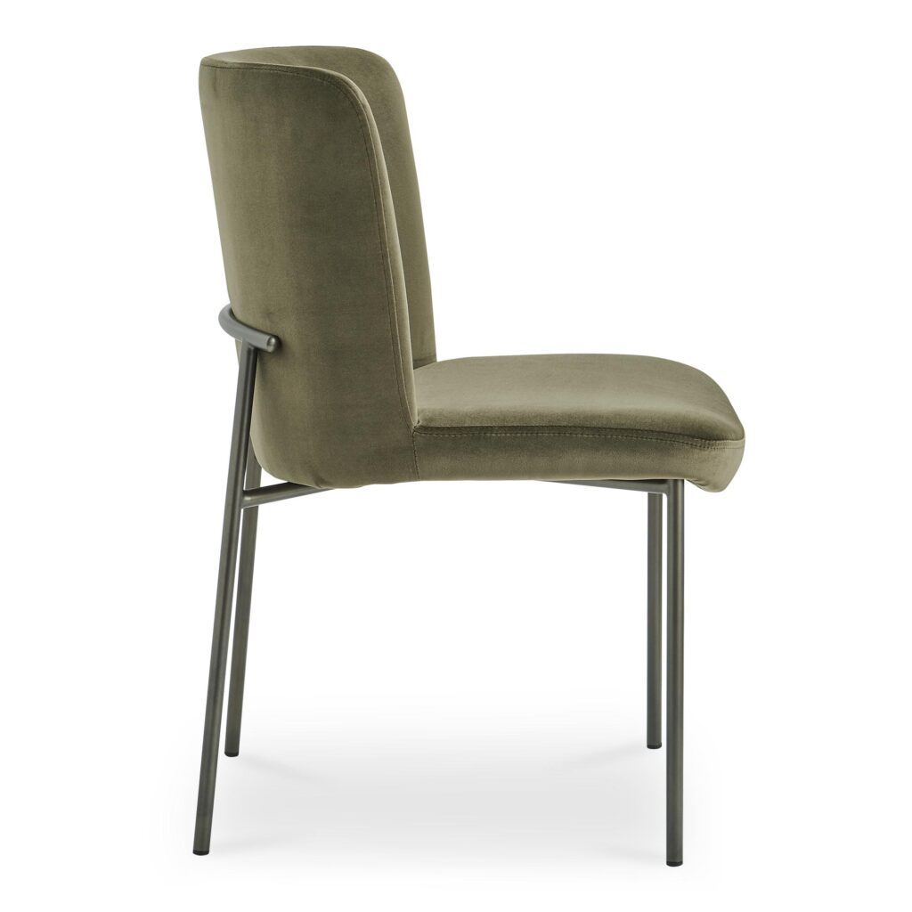 Early Dining Chair Faux Green Mohair-Set Of Two - Image 3