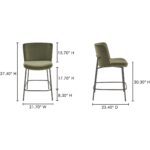 Early Counter Stool Faux Green Mohair YM-1013-27 YM 1013 27 70