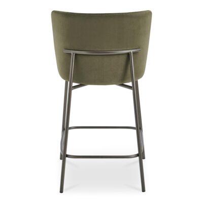 Early Counter Stool Faux Green Mohair YM-1013-27 YM 1013 27 Early back shadsilo