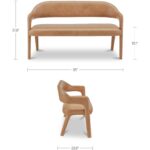 Martens Dining Bench Tan Leather YM-1032-03 YM 1032 03 70 dim