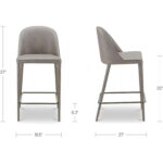 Burton Counter Stool Grey Vegan Leather YM-1033-26 YM 1033 26 70 dim