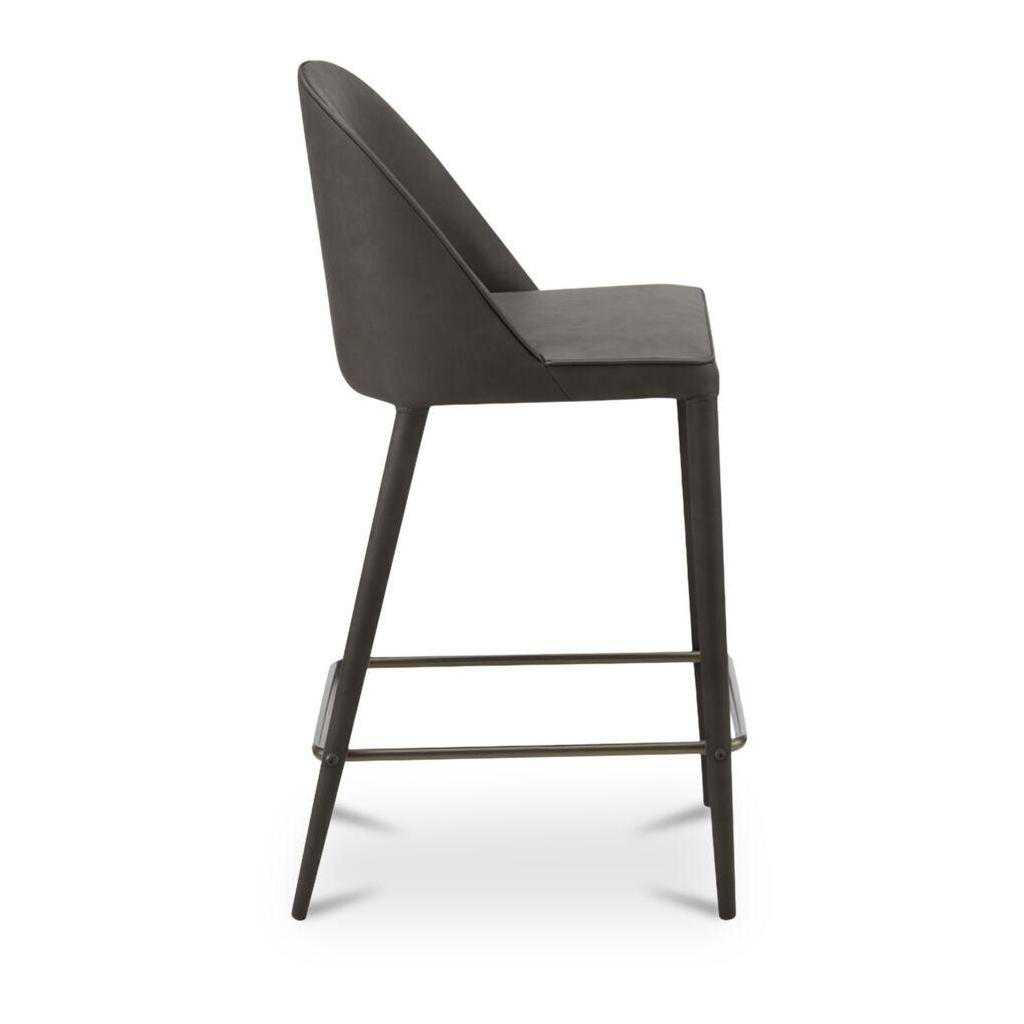 Burton Counter Stool Grey Vegan Leather 3 Burton Counter Stool Grey Vegan Leather - Image 3
