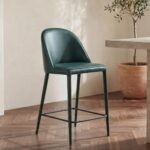 Burton Counter Stool Dark Teal Vegan Leather 4 Burton Counter Stool Dark Teal Vegan Leather - Image 2
