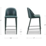 Burton Counter Stool Dark Teal Vegan Leather 5 Burton Counter Stool Dark Teal Vegan Leather - Image 3