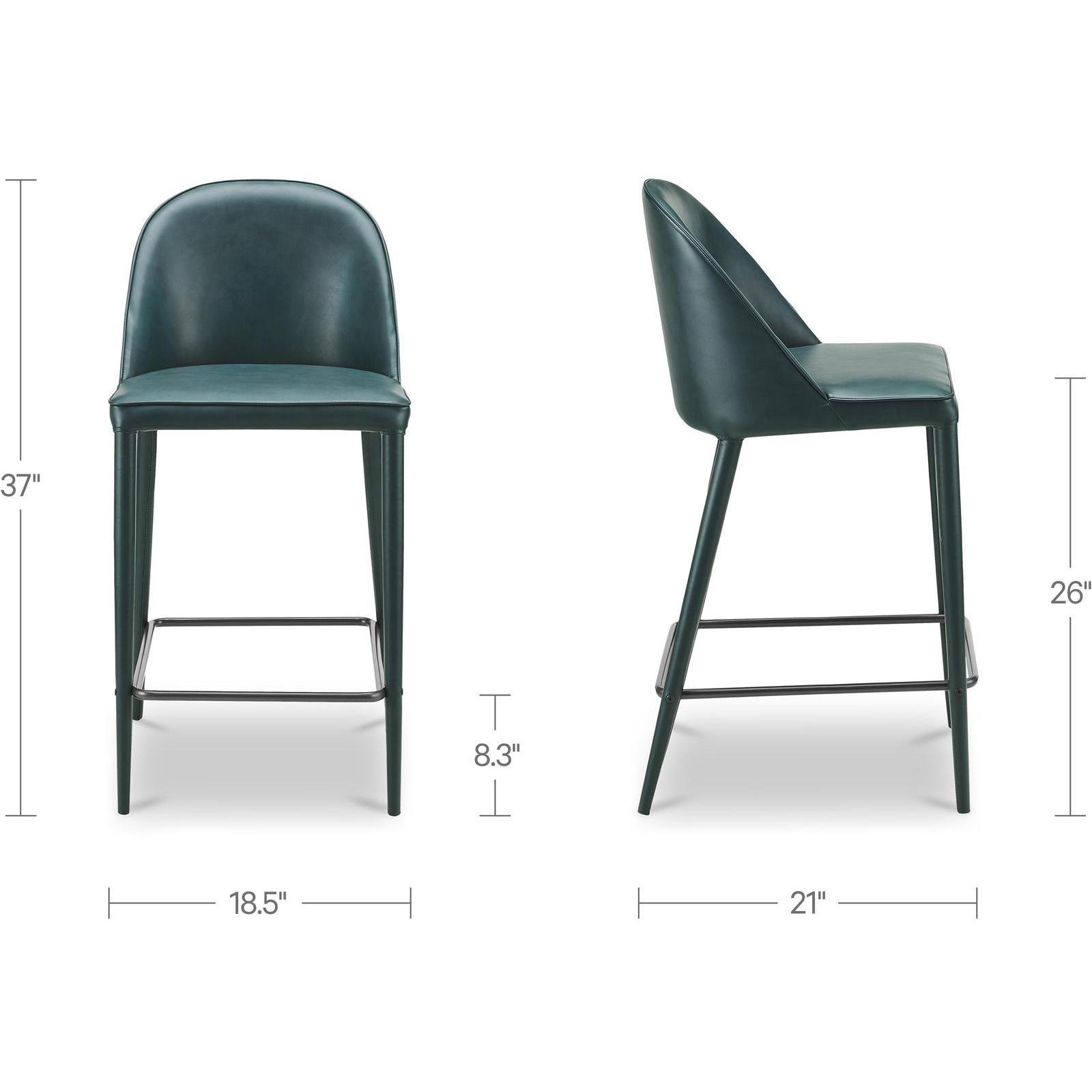 Burton Counter Stool Dark Teal Vegan Leather 3 Burton Counter Stool Dark Teal Vegan Leather - Image 3