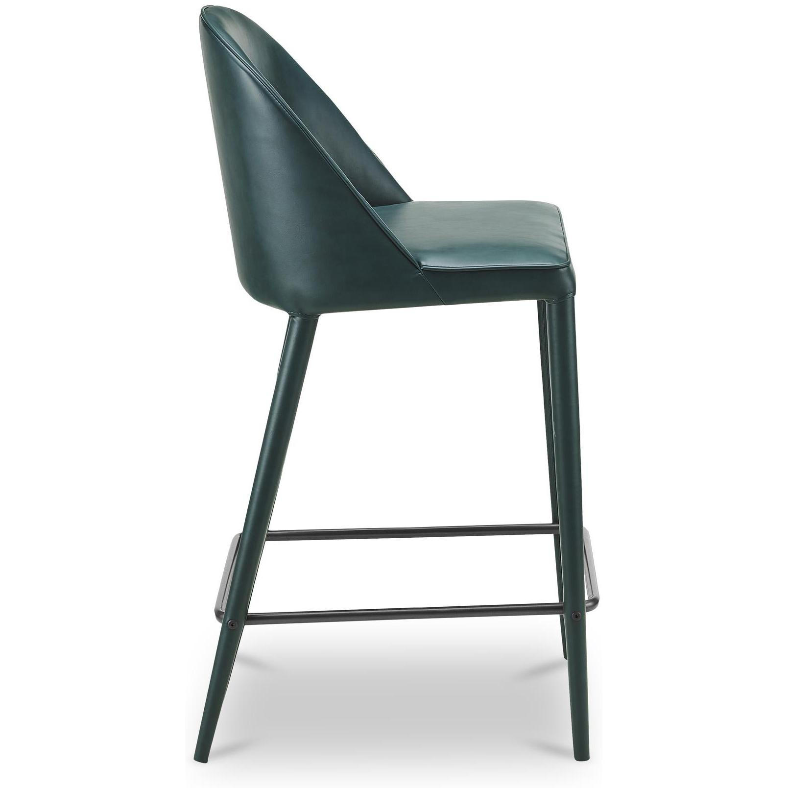 Burton Counter Stool Dark Teal Vegan Leather 4 Burton Counter Stool Dark Teal Vegan Leather - Image 4