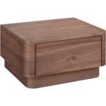 Round Off Small Nightstand Walnut YR-1001-03 YR 1001 03 01