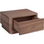 Round Off Small Nightstand Walnut YR-1001-03 YR 1001 03 02