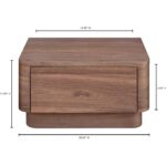 Round Off Small Nightstand Walnut YR-1001-03 YR 1001 03 70