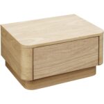 Round Off Small Nightstand Light Oak Brown YR-1001-21 YR 1001 21 01