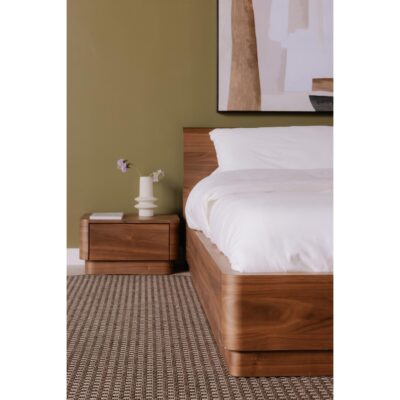 Round Off King Bed Walnut Brown YR-1006-03-0 YR 1006 03 30