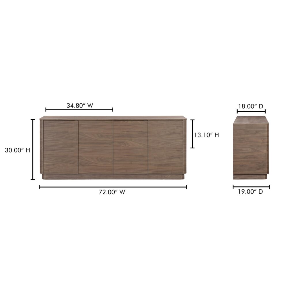 Round Off Sideboard Walnut Brown - Image 11