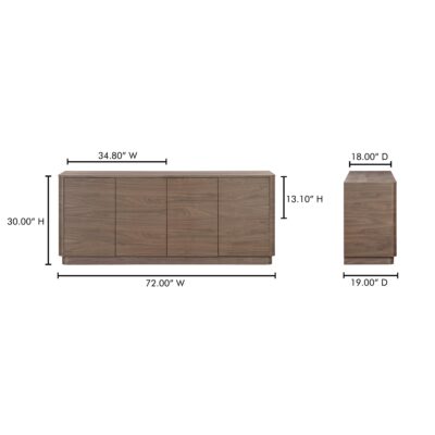 Round Off Sideboard Walnut Brown YR-1008-03 YR 1008 03 70