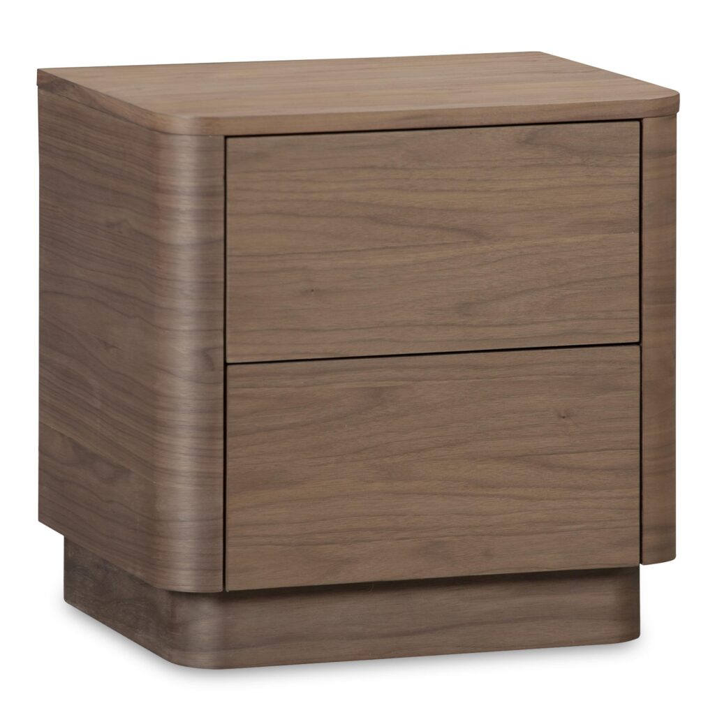 Round Off Tall Nightstand Walnut Brown - Image 2