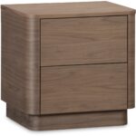 Round Off Tall Nightstand Walnut Brown YR-1013-03 YR 1013 03 01