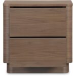 Round Off Tall Nightstand Walnut Brown YR-1013-03 YR 1013 03 03