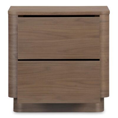 Round Off Tall Nightstand Walnut Brown YR-1013-03 YR 1013 03 03