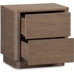 Round Off Tall Nightstand Walnut Brown YR-1013-03 YR 1013 03 04