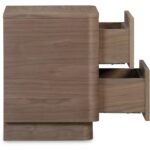 Round Off Tall Nightstand Walnut Brown YR-1013-03 YR 1013 03 05