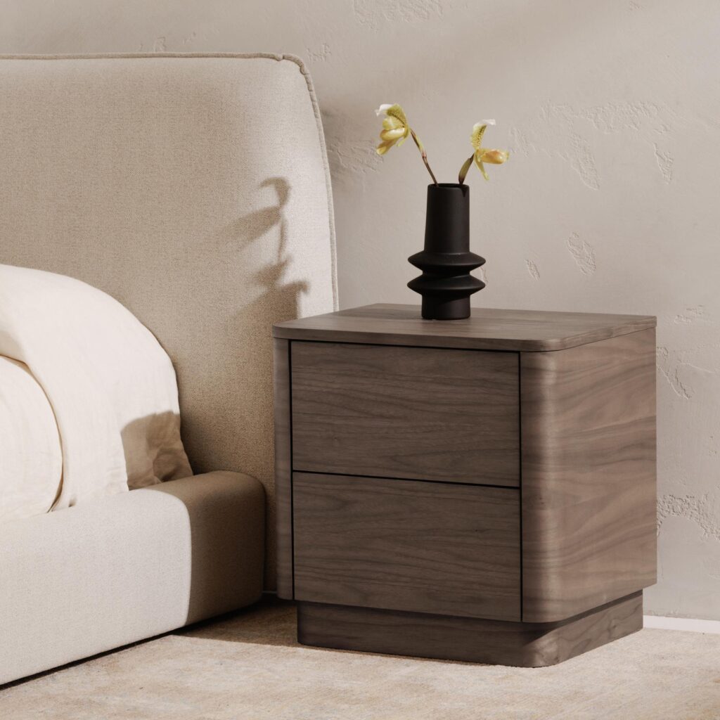 Round Off Tall Nightstand Walnut Brown - Image 9