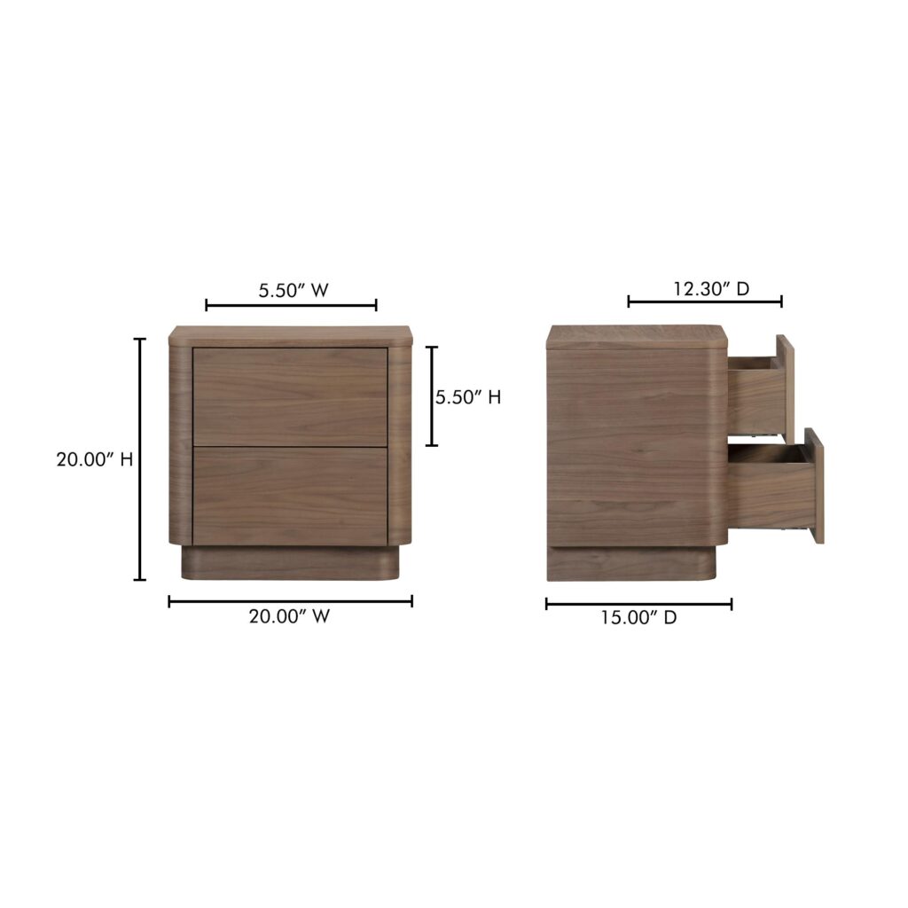 Round Off Tall Nightstand Walnut Brown - Image 11