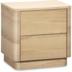 Round Off Tall Nightstand Natural Oak YR-1013-24 YR 1013 24 01