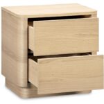 Round Off Tall Nightstand Natural Oak YR-1013-24 YR 1013 24 04