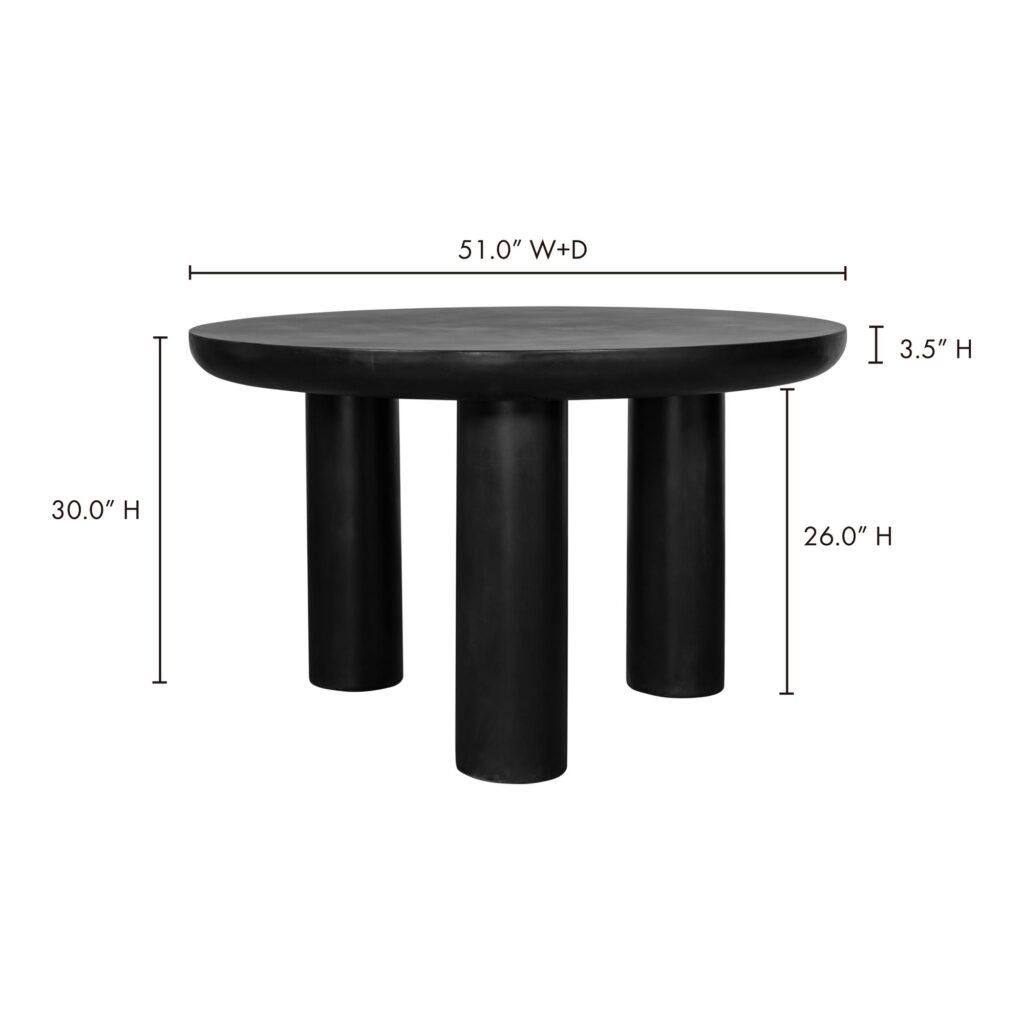 Rocca Round Dining Table Black - Image 9