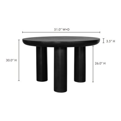 Rocca Round Dining Table Black ZT-1034-02-0 ZT 1034 02 70