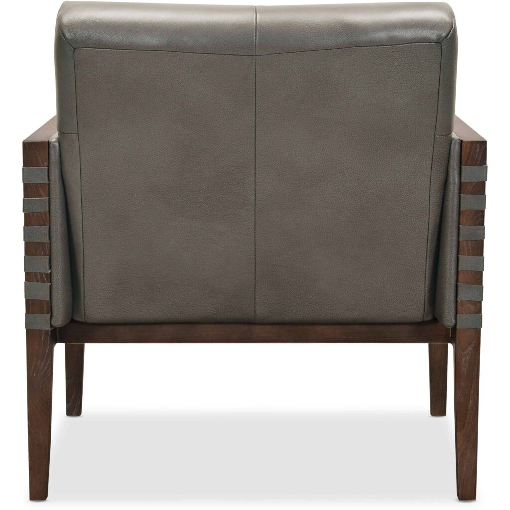 Carverdale Leather Club Chair w/Wood Frame - Image 2