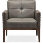 Carverdale Leather Club Chair w/Wood Frame CC401-095 cc401 095 straight silo