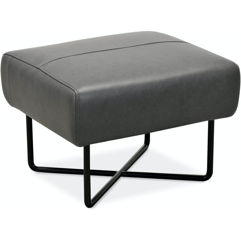 Efron Ottoman w/ Black Metal Base