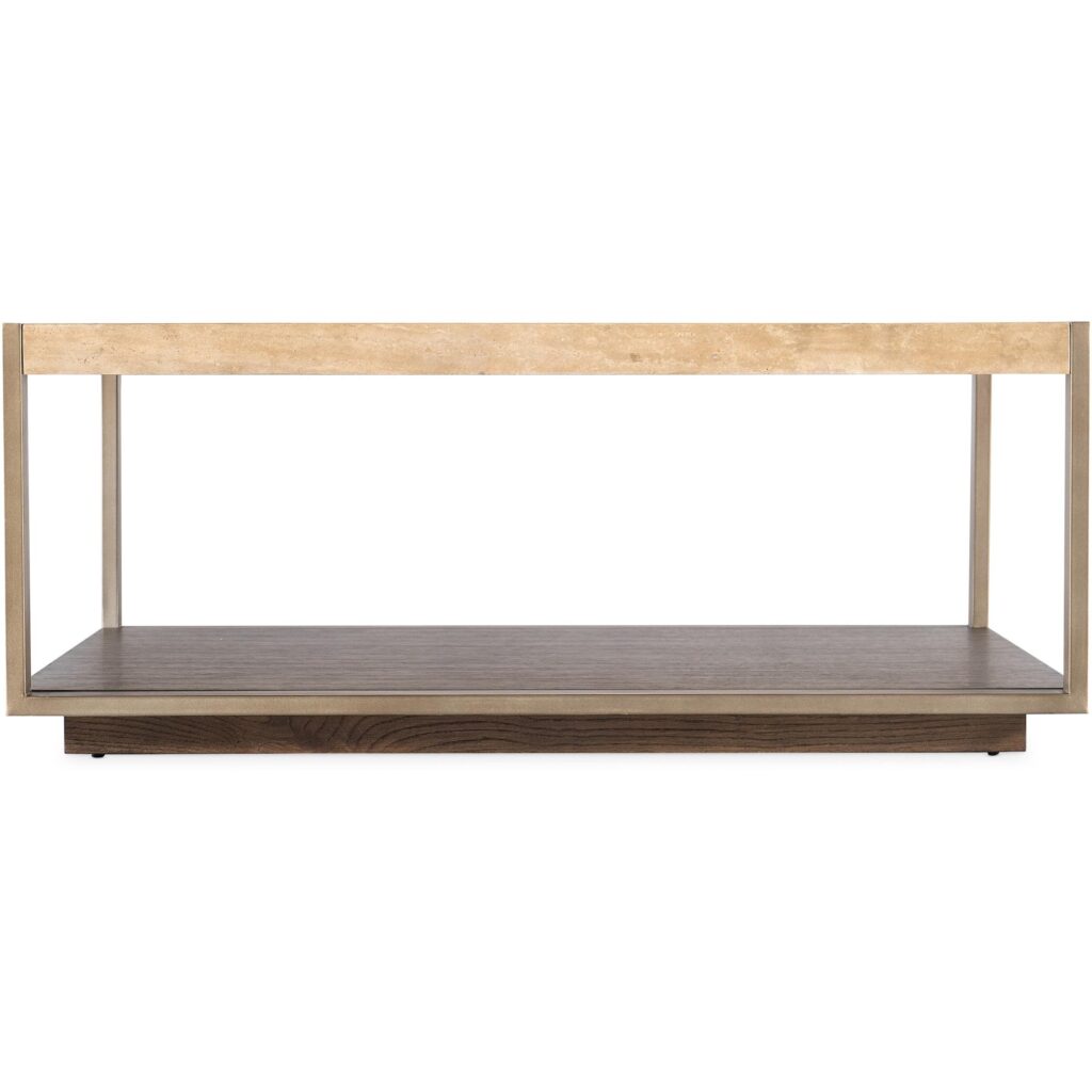 Hammon Travertine/Metal Square Coffee Table - Image 2