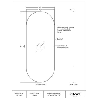 MARIUS Mirror MT2366 tech drawing MT2366 1591386467