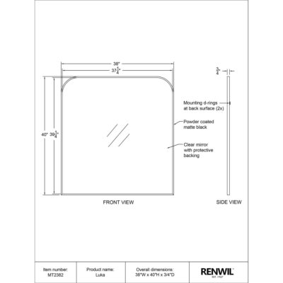 LUKA Mirror MT2382 tech drawing MT2382 1591386266