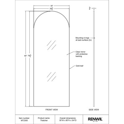 THATCHER Mirror MT2393 tech drawing MT2393 1591385827